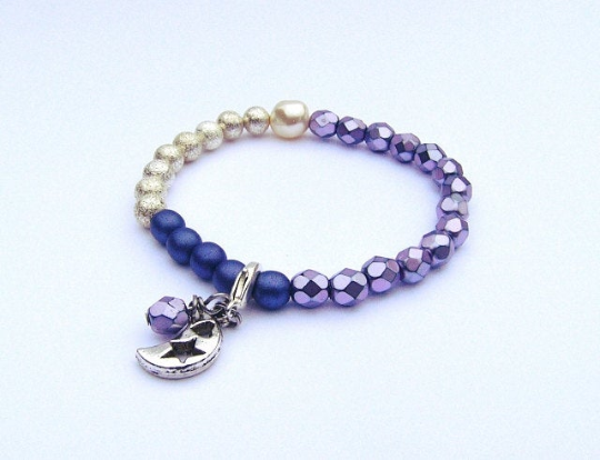 Selene Beads - Purple &amp; Silver/Gold